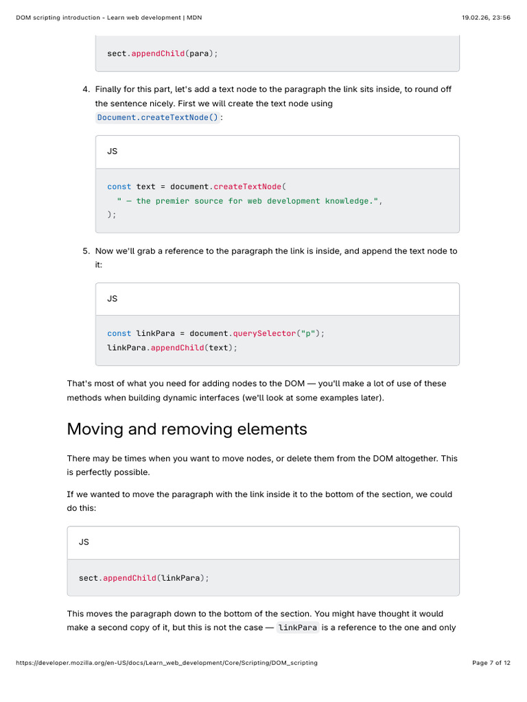 Moving and Removing Elements | PDF | Document Object Model | Java Script