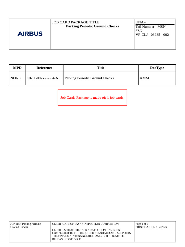 2 Parking Periodic Ground Checks | PDF | Aircraft | Aviation