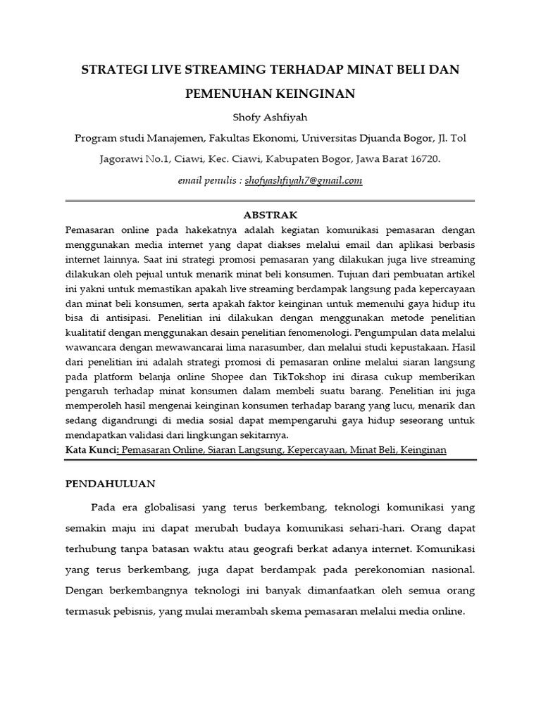 Strategi Live Streaming | PDF
