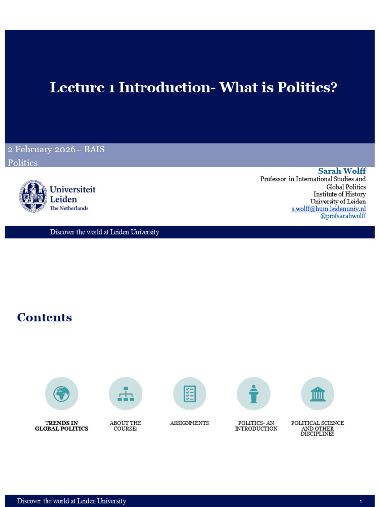 Week 1 Politics Lecture 2026 | PDF | Hypothesis | Reason