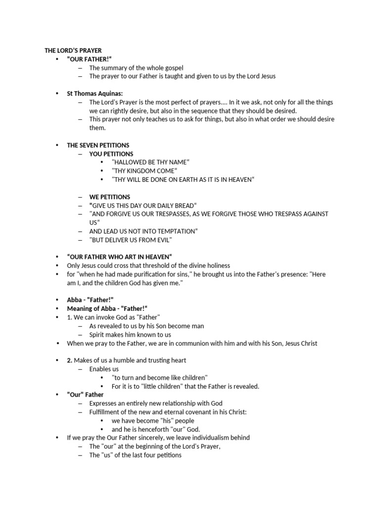 Lesson 11-The Lord's Prayer | PDF | Lord's Prayer | God The Father