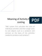 Meaning of Activity Based Costing
