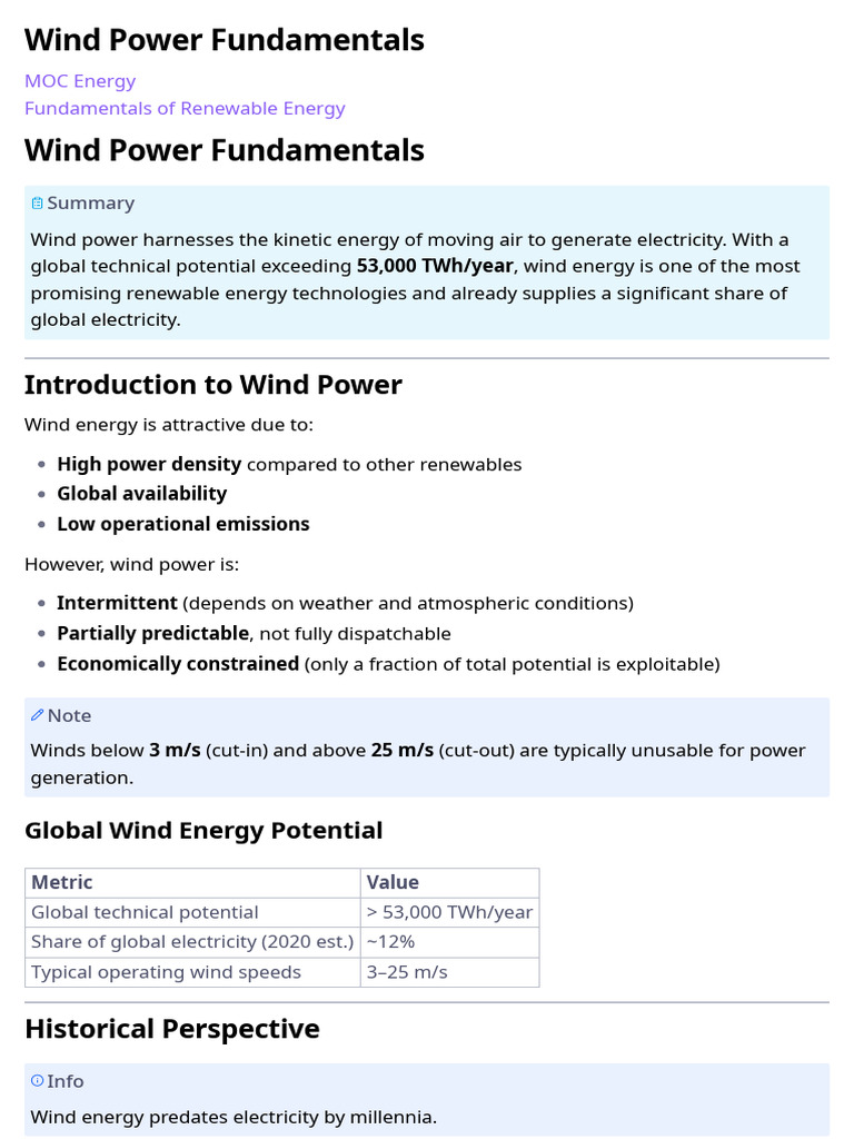 Wind Power Fundamentals | PDF | Wind Turbine | Wound