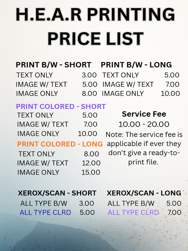 Printing Price v2 | PDF