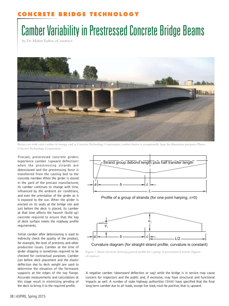 CBT CamberVariability Spring2015 | PDF | Beam (Structure) | Prestressed ...