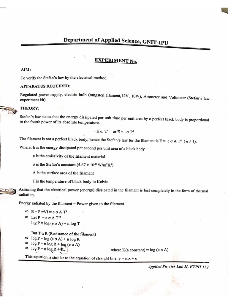 physicsIPU Experiment 1 | PDF