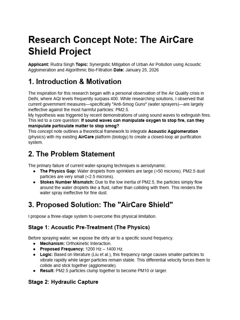 Research Concept Note - MD | PDF | Air Pollution | Physics