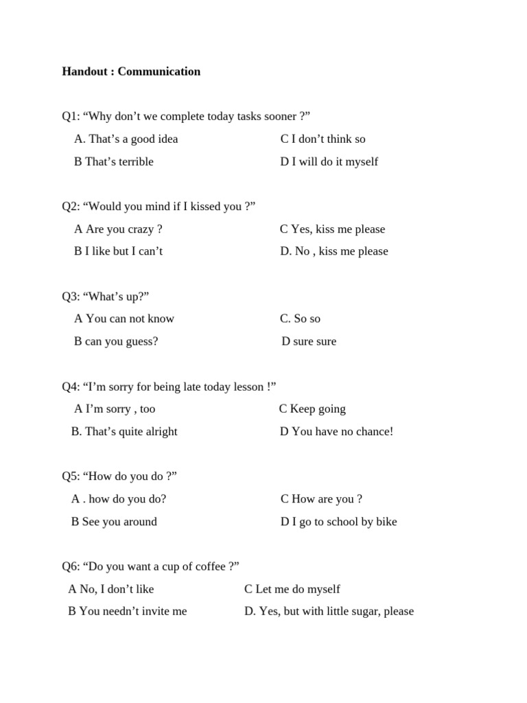 Handout Communication | PDF