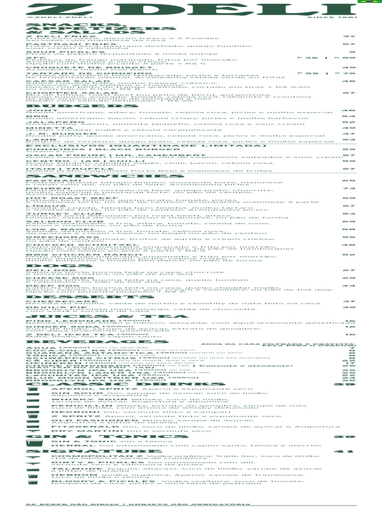 Cardapio Digital Z Deli Comida | PDF | Culinária | Alimentos