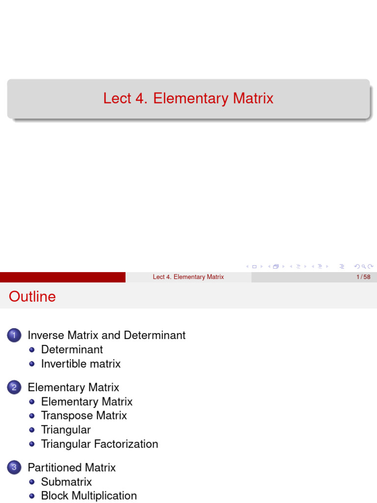 Lect04 Elementary Matrix (Handout) | PDF | Matrix (Mathematics ...