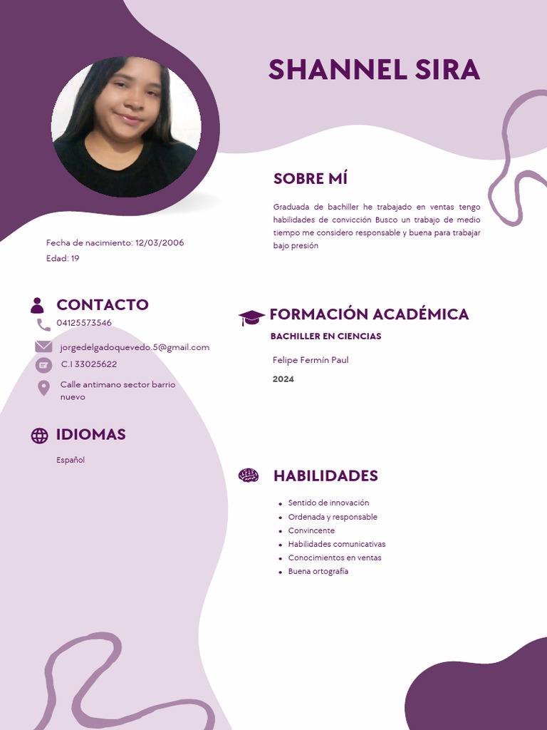 Currículum Shannel Sira - 20250908 - 105720 - 0000 | PDF