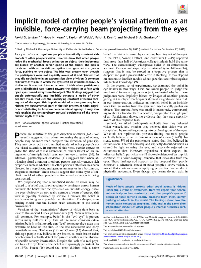 Guterstam Et Al 2018 Implicit Model of Other People S Visual Attention ...