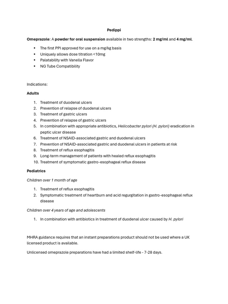 Pedippi - Omeprazole | PDF