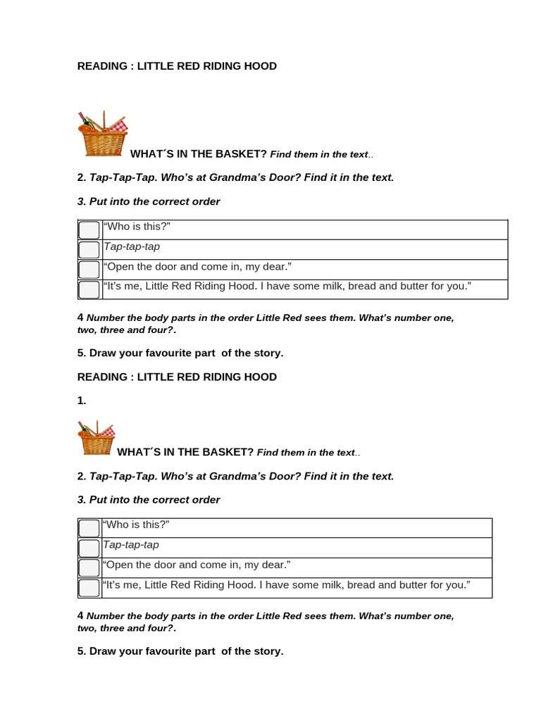 READING Red Riding Hood | PDF