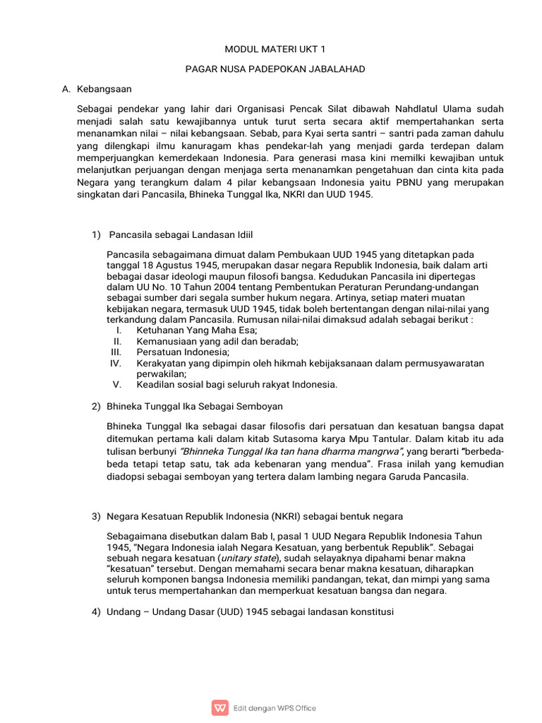 Modul Materi Tes Sabuk Polos | PDF