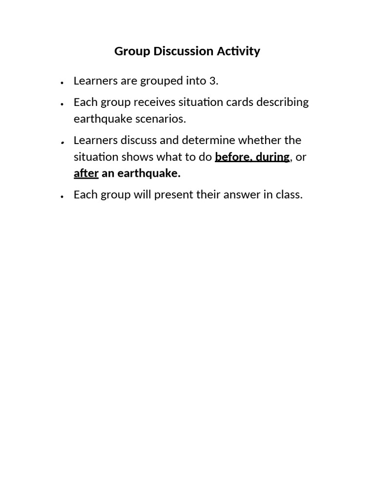 Group Discussion Activity WED | PDF