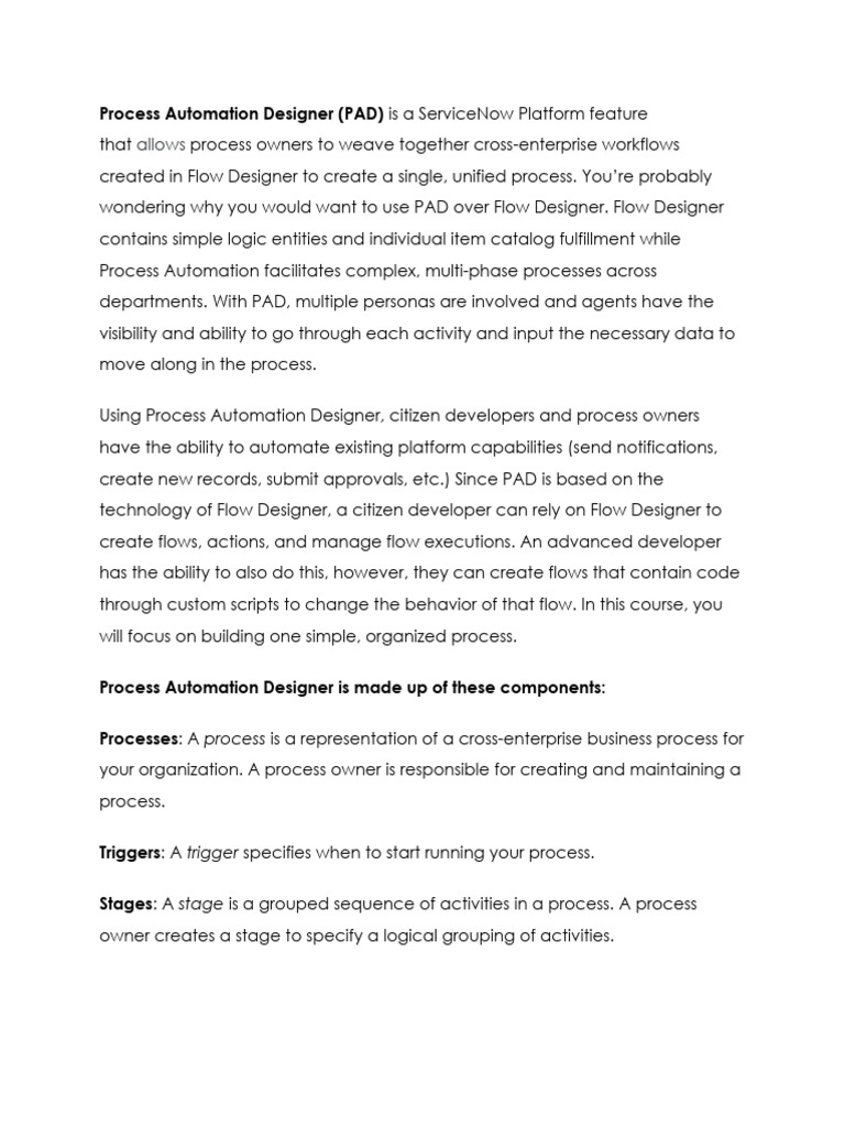 Process Automation Designer | PDF