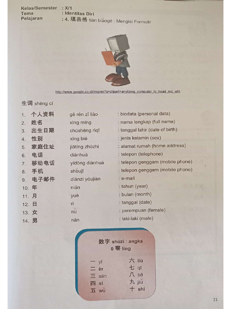Bahasa Mandarin 中文 1 | PDF