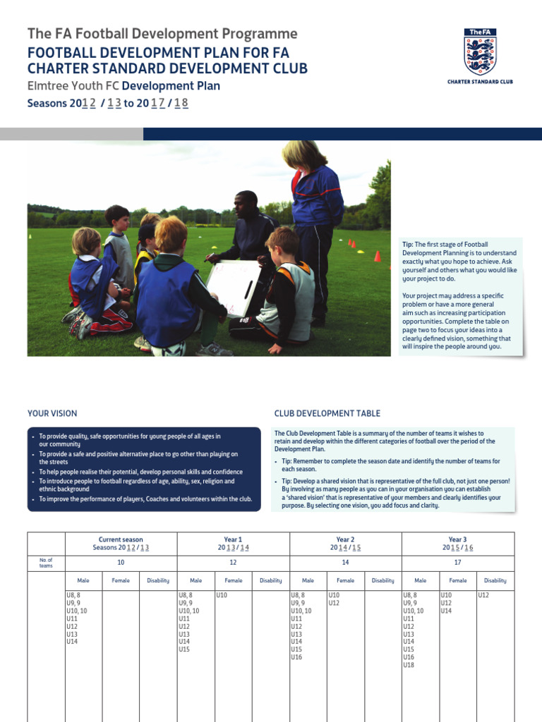 Charter Standard Football Development Plan Example | PDF | Association ...