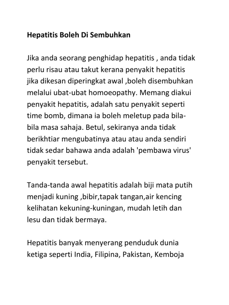 Hepatitis Boleh Di Sembuhkan Pdf