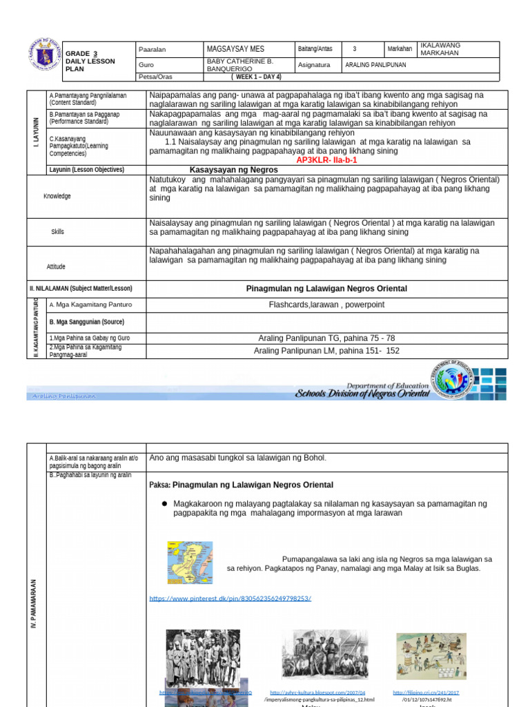 AP Week 1 Day 4 Negros | PDF