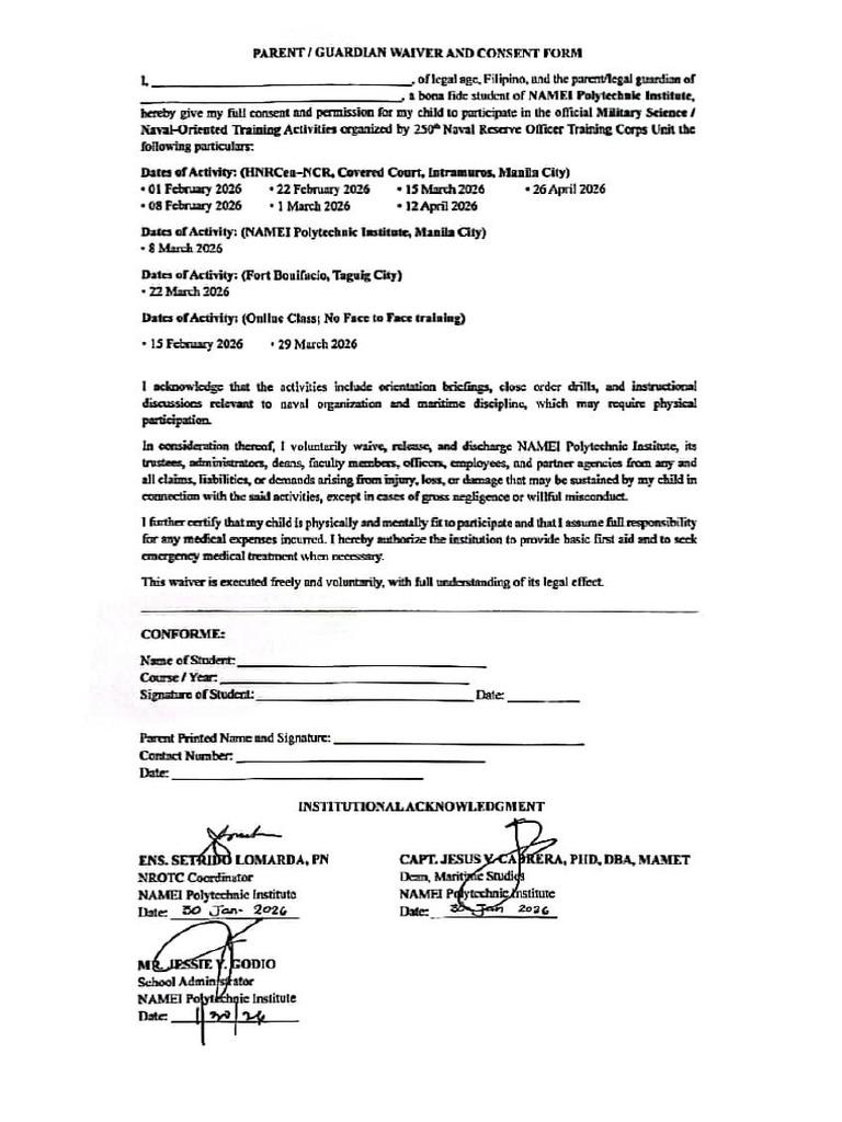 NROTC Waiver Consent | PDF