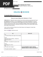 Obama for America Releases New Television Ad