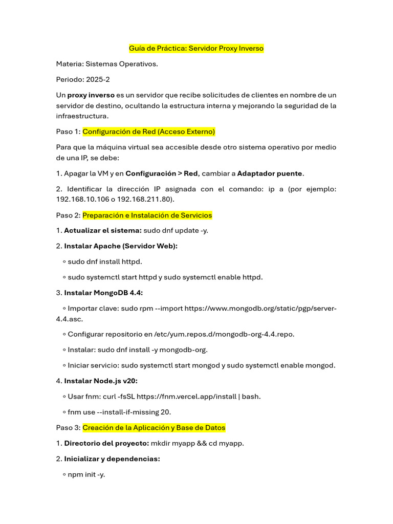 Guia Practica de Servidores Proxy Inverso | PDF | Servidor proxy | Mongo Db