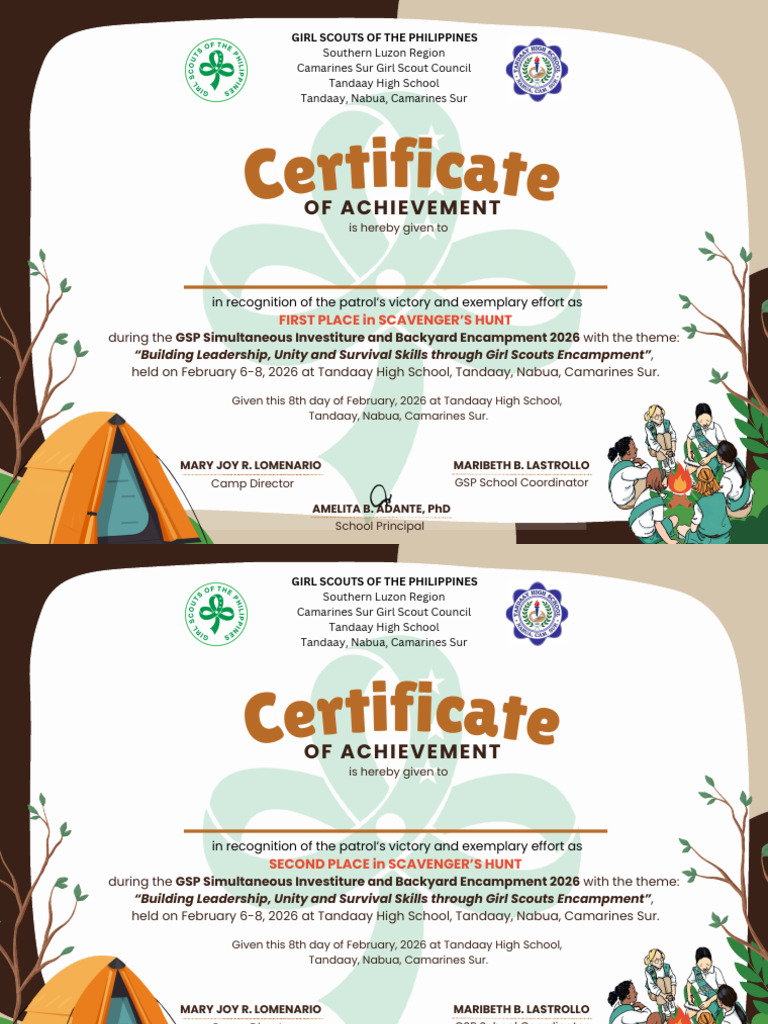 GSP Encampment 2026 | PDF | Outdoor Recreation Organizations | Youth ...