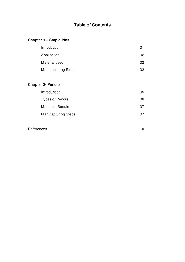 Manufacturing Report Sample