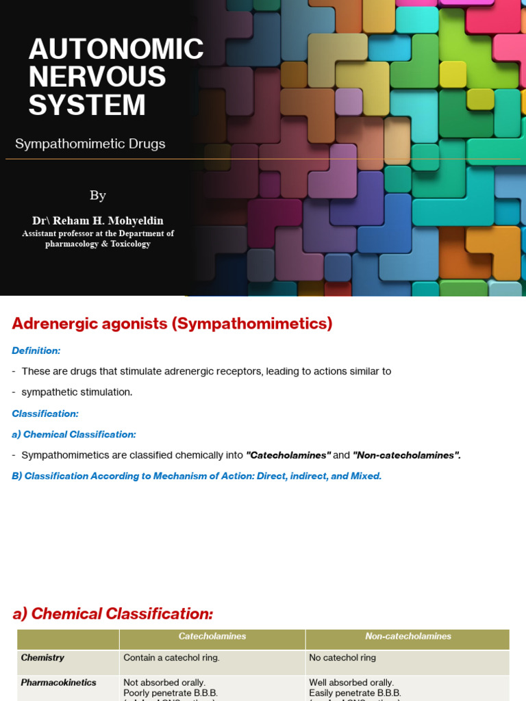 Sympathomimetics Drugs | PDF | Stimulant | Norepinephrine