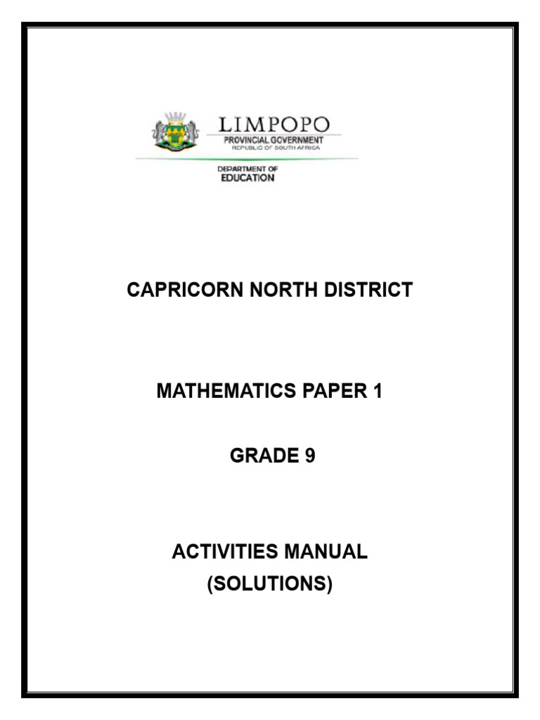 Mathematics Grade 9 Paper 1 Solutions | PDF | Numbers | Rational Number