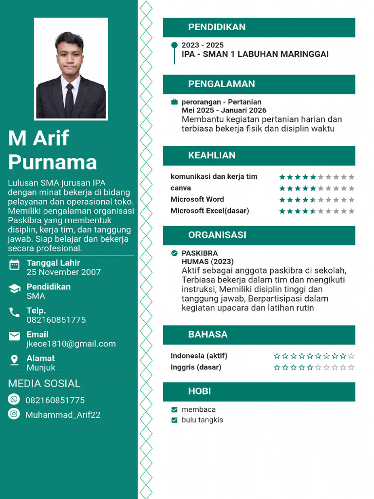 CV M Arif Purnama 1 | PDF