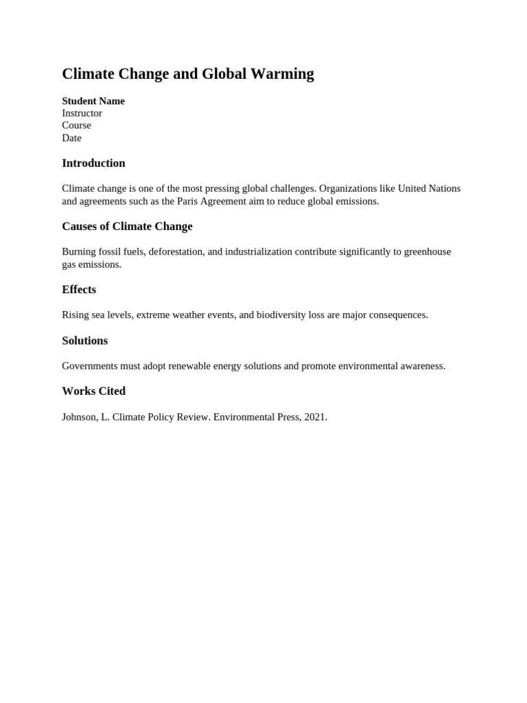 Climate Change and Global Warming | PDF