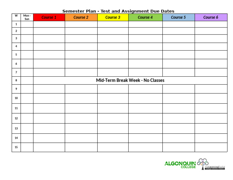 Semester Plan Template | PDF