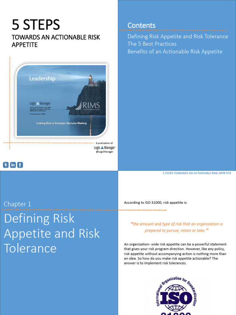 5 Steps Towards An Actionable Risk Appetite Ebook | PDF | Performance ...