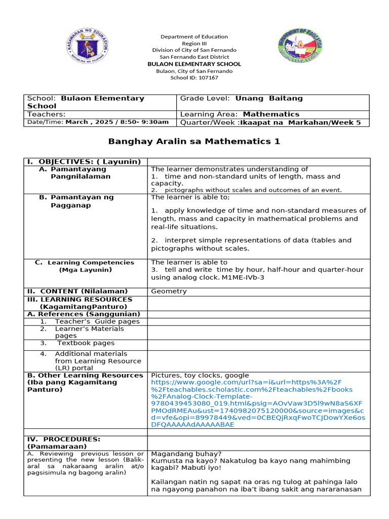 COT Math Q4 Wk5 | PDF