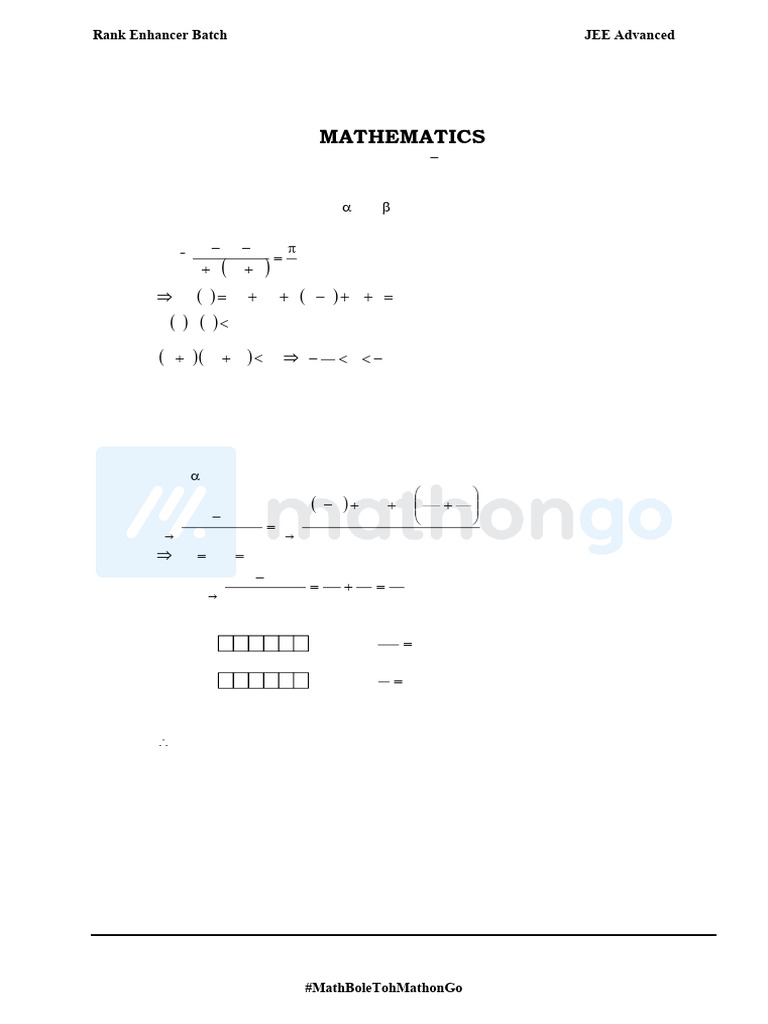 Mathongo JEE ADVANCED Question Paper Solution | PDF