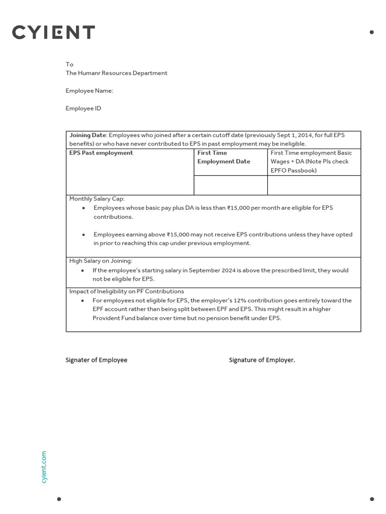 EPS - Declartion Document. | PDF