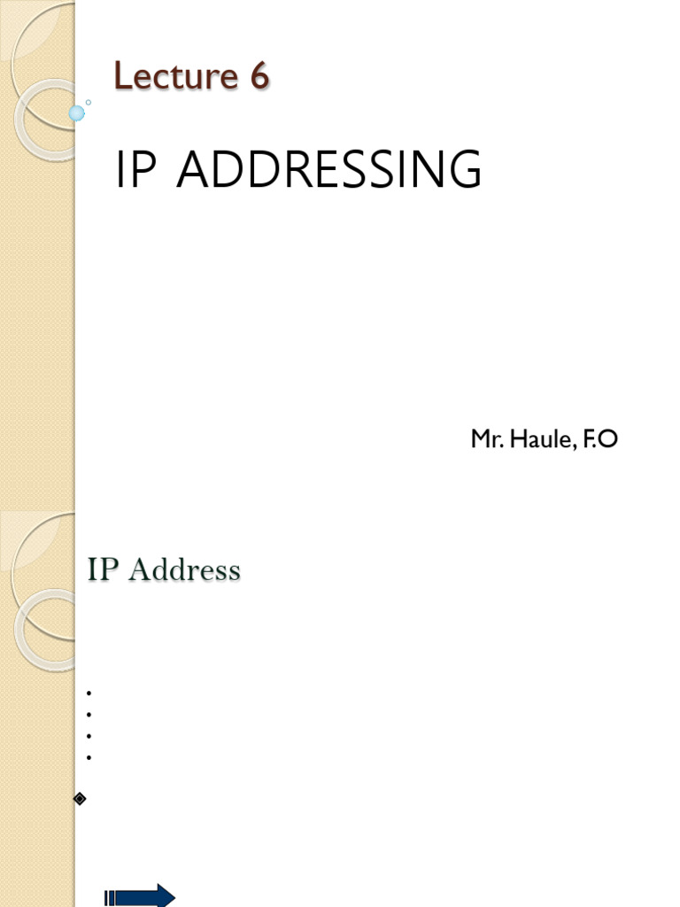 Lecture 6-New Ip Addressing | PDF | Ip Address | Bit