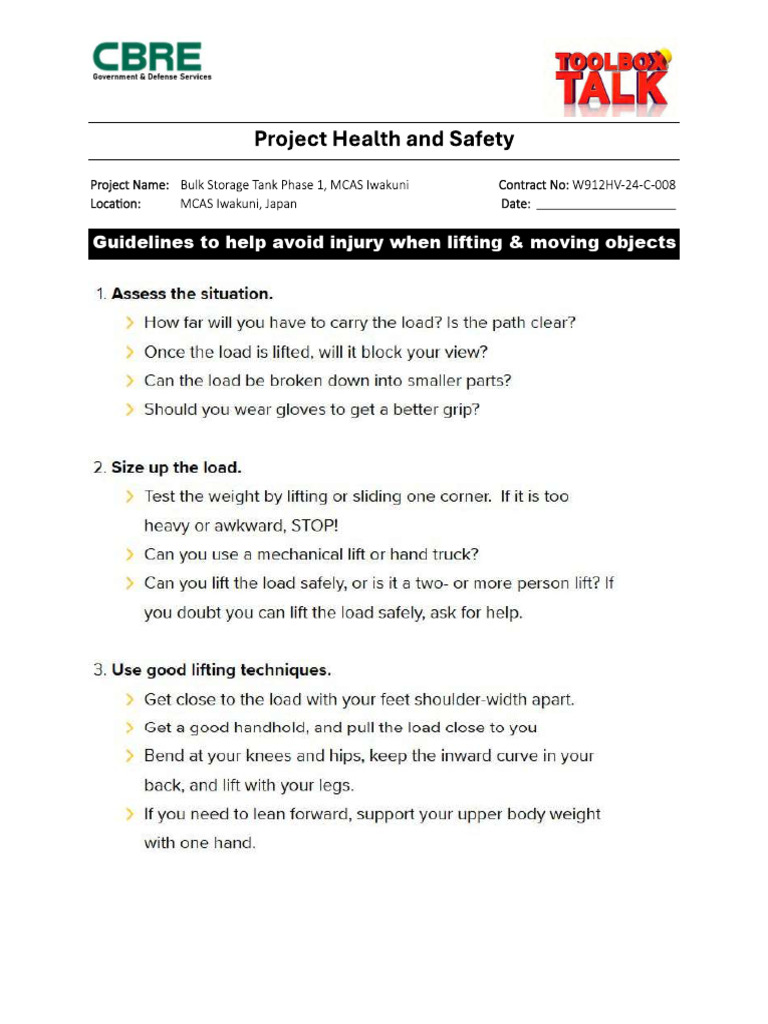Safe Lifting Toolbox | PDF
