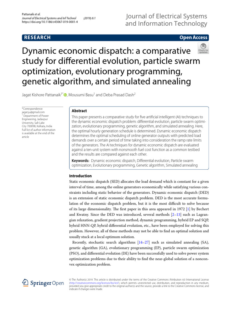 Dynamic Economic Dispatch | PDF | Mathematical Optimization | Genetic ...
