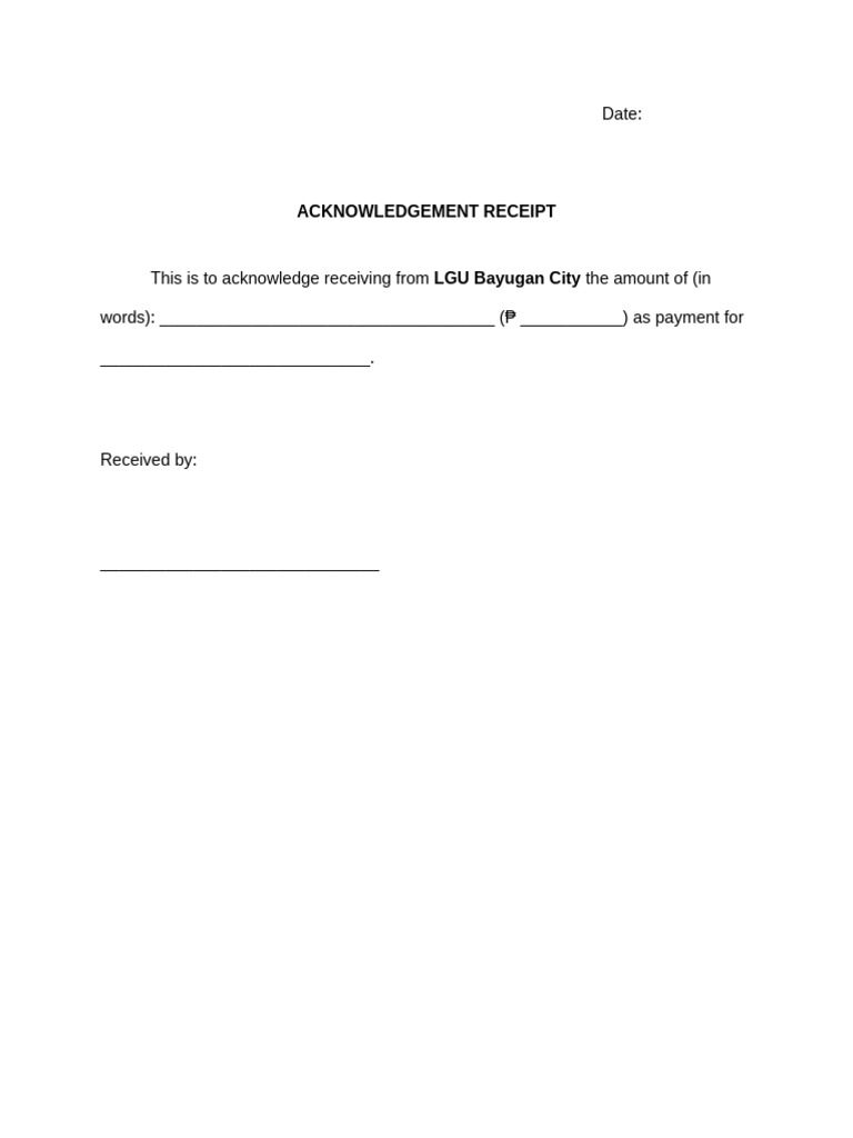Date:: Acknowledgement Receipt | PDF