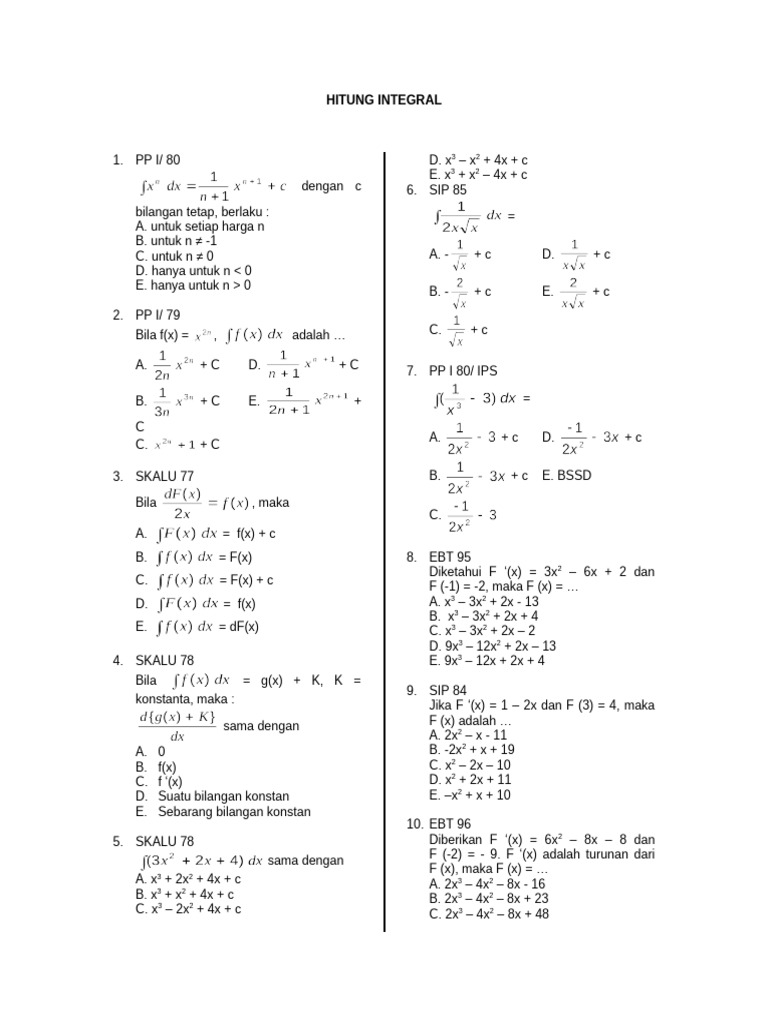 Hitung Integral (V) | PDF