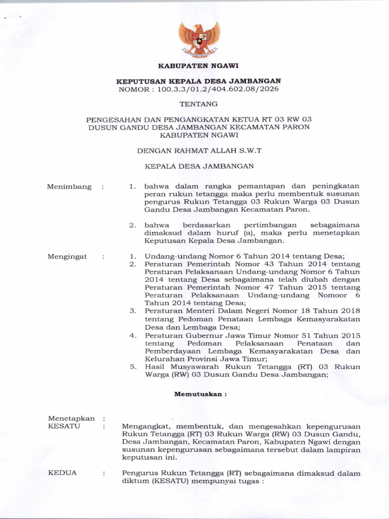 SK Ketua RT 03 RW 03 Gandu - 20260114 - 10211785 | PDF