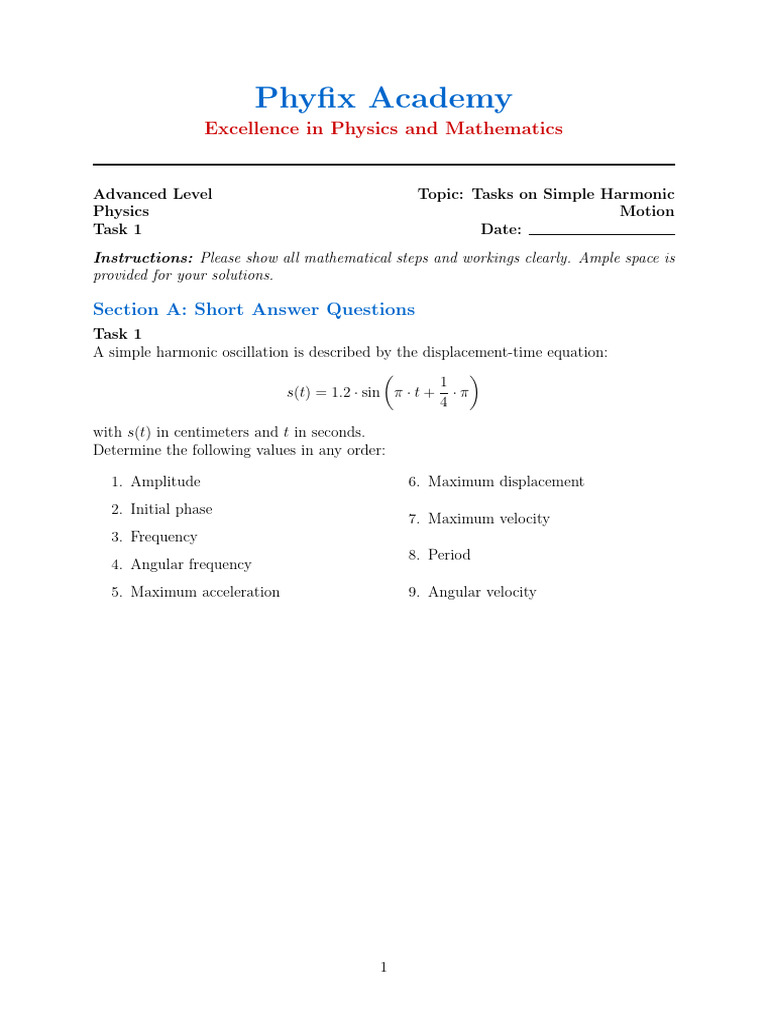 Phyfix Academy Excellence in Physics and Mathematics Advanced Level ...