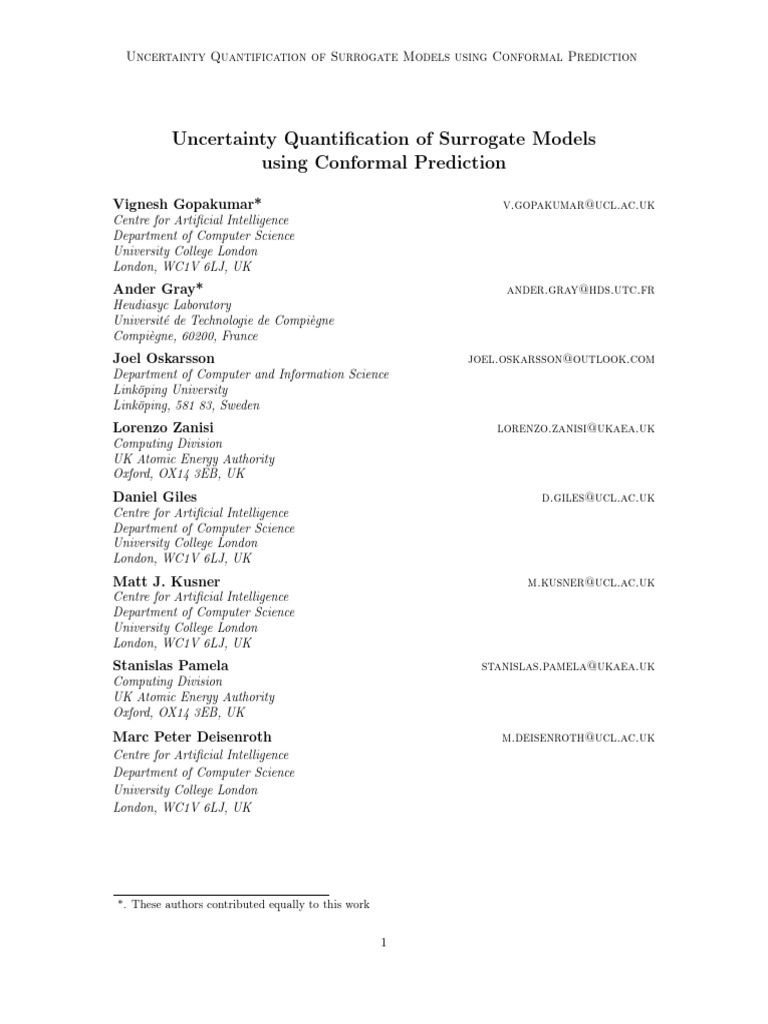 Uncertainty Quantification Using Conformal Prediction (Scientific ...