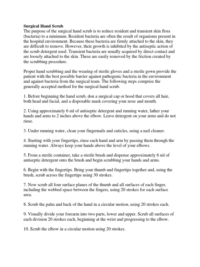 Surgical Hand Scrub | PDF