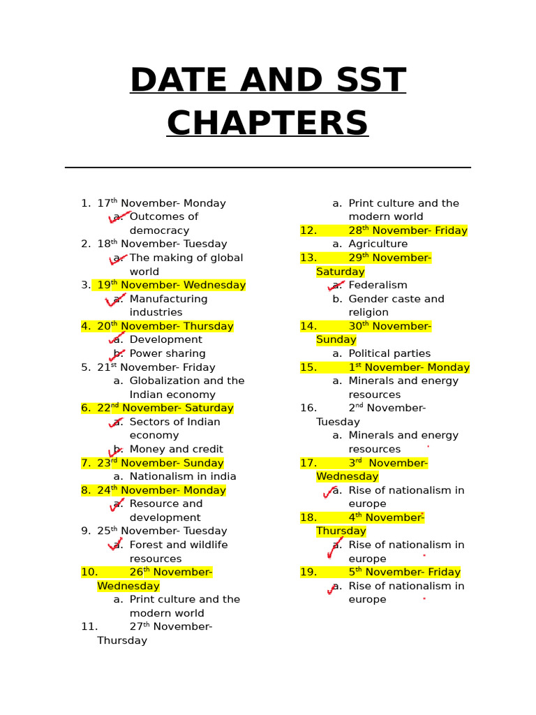Date and SST Chapters | PDF