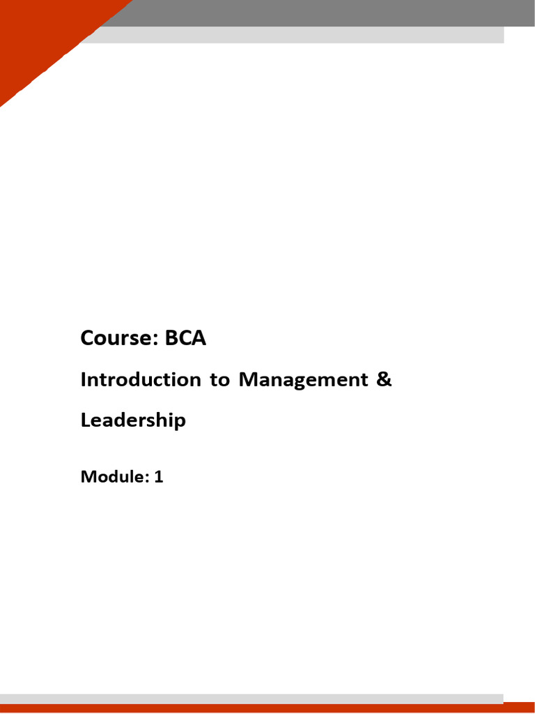 SLM - Module 1 - Introduction To Management and Leadership - 1 34321 | PDF